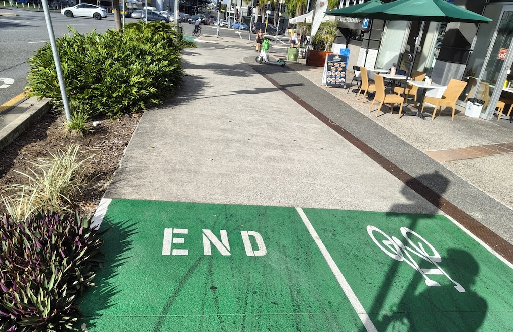 photo of bike path ending