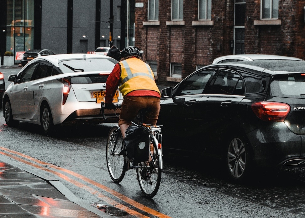 photo of bike in traffic